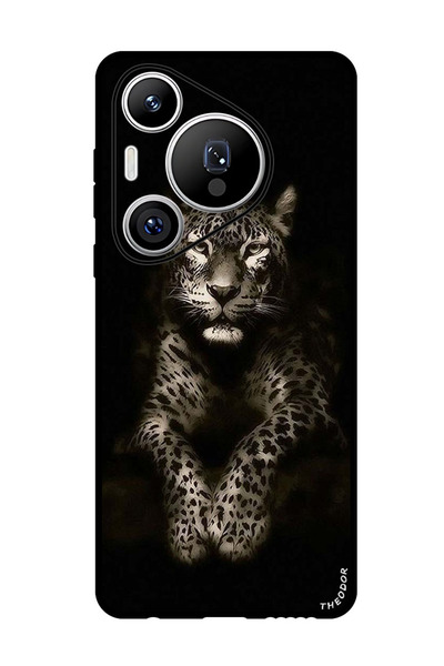 Theodor جراب واقٍ مضاد للخدش والصدمات لهاتف هواوي بيورا 70 برو بلس ليوبارد