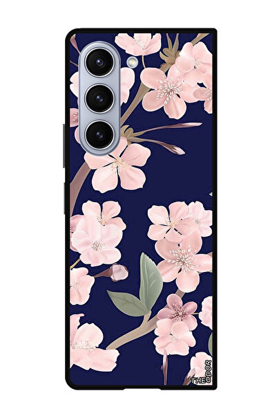Theodor Protective Case For Samsung Galaxy Z Fold 6 Pink Flowers In Blue