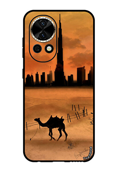 Theodor جراب حماية لهاتف هواوي نوفا 12 ألترا - غروب الشمس، جمل، برج خليفة
