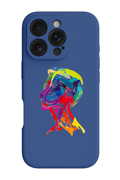 Theodor غطاء حماية سيليكون سائل مقاوم للصدمات لجهاز iPhone 16 Pro أزرق - رسمة...