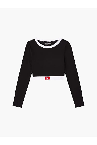 Calvin Klein CROPPED TOP Kadın Siyah T-Shirt
