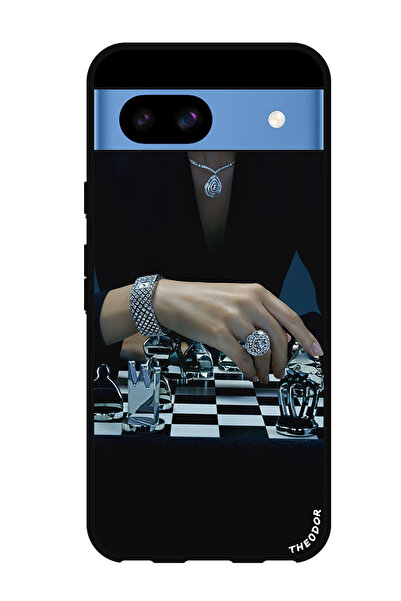 Theodor جراب واقٍ مضاد للخدش والصدمات لهاتف Google Pixel 8a Chess 1
