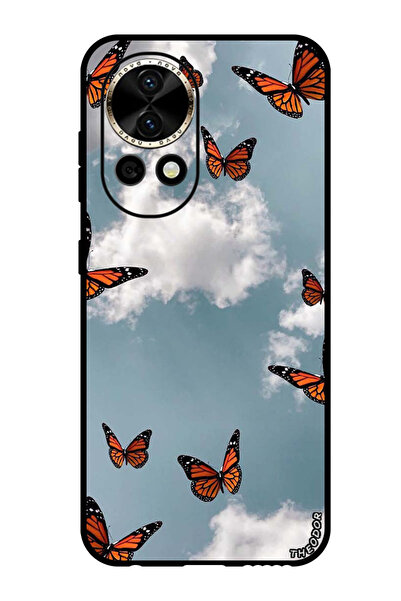 Theodor جراب واقٍ مضاد للخدش والصدمات لهاتف هواوي نوفا 12 برو - فراشات