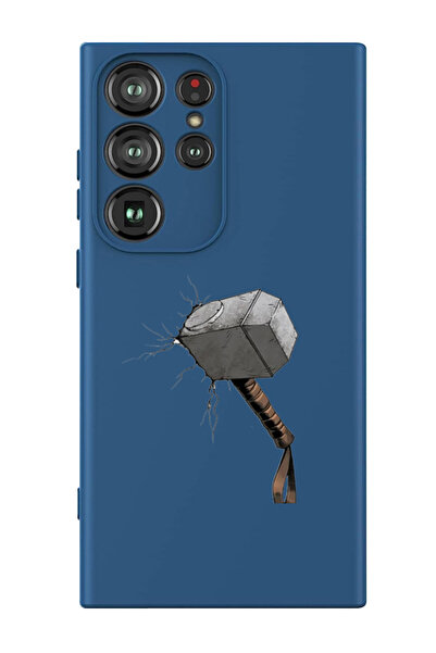 Theodor غطاء حماية سائل من السيليكون المقاوم للصدمات لهاتف سامسونج جالاكسي S24 ألترا (أزرق) - هامر