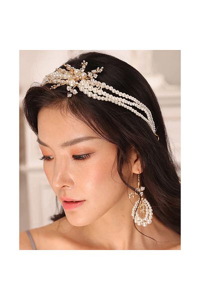 OEM Vintage Pearls earring and hair accessory set