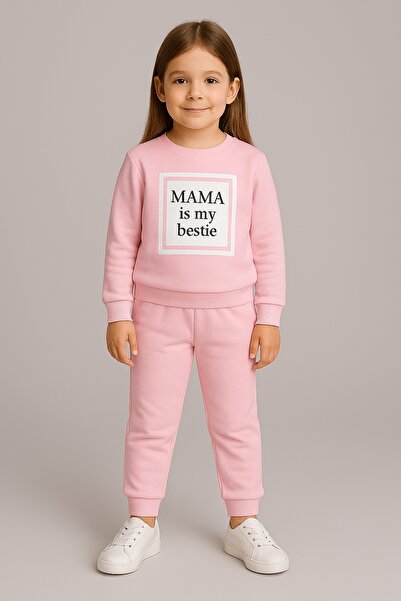 mb kids طقم رياضي للفتيات من Mama Print مكون من خيطين