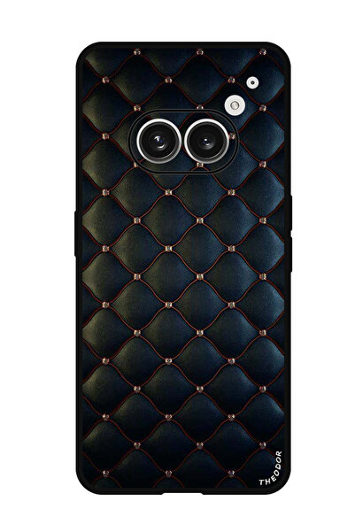 Theodor جراب واقٍ مضاد للخدش والصدمات لهاتف Nothing Phone (2a) مطبوع على قطعة قماش سوداء