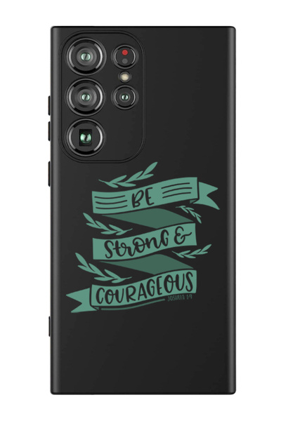 Theodor غطاء حماية سائل من السيليكون لهاتف سامسونج جالاكسي S24 ألترا (أسود) - كن قويًا وشجاعًا