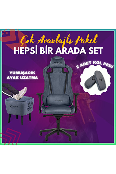 XMAX Pro / Ayak Uzatmalı Kol Pedli Maximus 4D Kol Orijinal Yarasa Mekanizmalı Antrasit Oyuncu Koltuğu