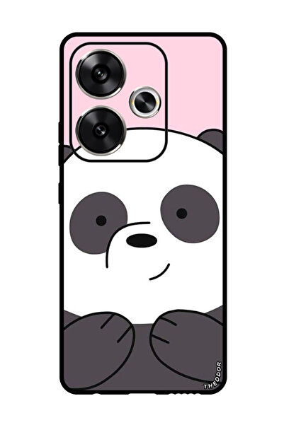 Theodor جراب واقٍ مضاد للخدش والصدمات لهاتف Xiaomi Redmi Turbo 3 باندا مبتسم