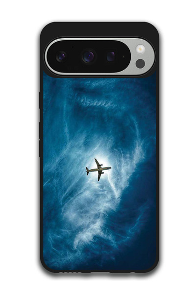 Theodor غطاء حماية مضاد للخدش والصدمات لهاتف Google Pixel 9 Pro، طائرة في السماء