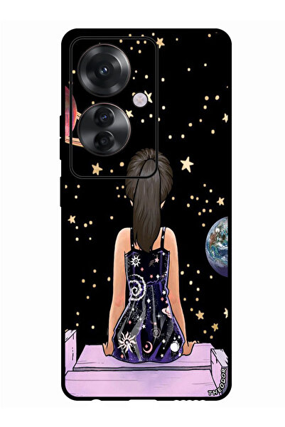 Theodor جراب واقٍ مضاد للخدش والصدمات لهاتف Oppo Reno 11F فتاة تشاهد النجمة