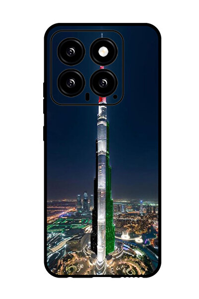 Theodor جراب واقٍ مضاد للخدش والصدمات لهاتف شاومي 14 برج خليفة علم الإمارات ا...