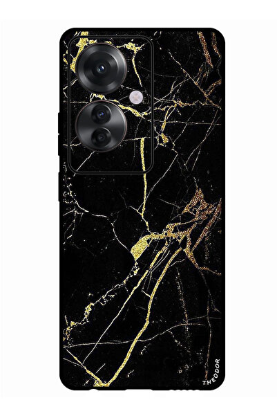 Theodor جراب واقٍ مضاد للخدش والصدمات لهاتف Oppo Reno 11F بملمس رخامي