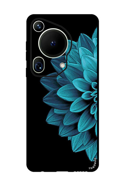 Theodor جراب واقٍ مضاد للخدش والصدمات لهاتف هواوي بيورا 70 ألترا، زهرة زرقاء