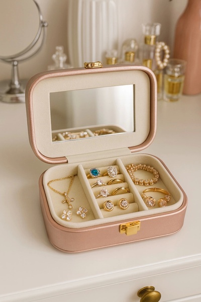 Evistro Deri Mini Seyahat Takı Bijuteri Mücevher Kutusu Organizer Düzenleyici...