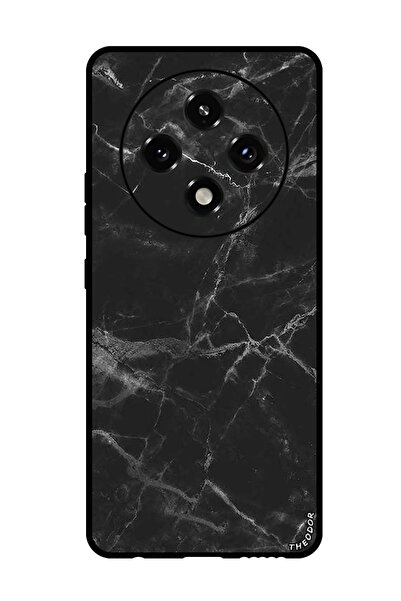 Theodor جراب واقٍ مضاد للخدش والصدمات لهاتف Oppo A3 Pro باللون الأسود الرخامي