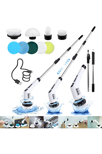 Butoarka Perie electrica rotativa curatare 9 in 1, Maner extensibil, Baterie ...