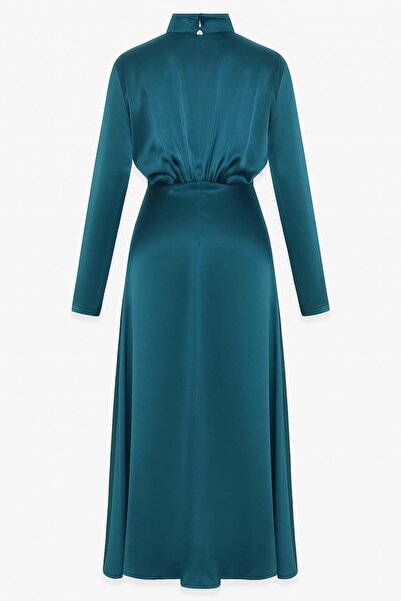 Setre Φόρεμα με μακρύ μανίκι με λεπτομέρεια με κούμπωμα στη μέση από χαλαζία, με μήκος μίντι