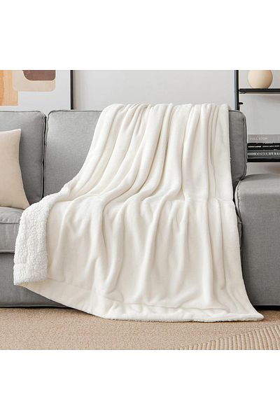 MIULEE Thick, soft, lightweight blanket, white pattern, 2 sides 220x240 cm