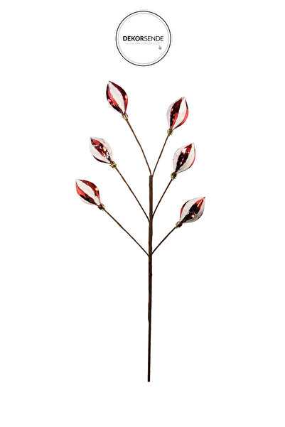 Dekorsende زينة رأس السنة فرع مخروطي أحمر أبيض 60 سم