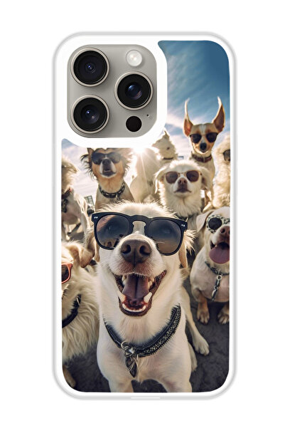 Theodor غطاء حماية لهاتف أبل آيفون 15 برو ماكس - كلاب سيلفي (مصد أبيض)