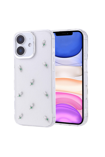 MRCİLETİSİM iPhone 11 Case Lale Patterned Stylish Design Cover Pole