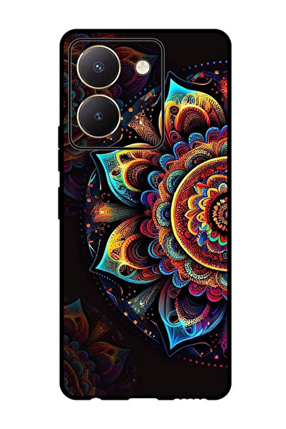 Theodor جراب واقٍ مضاد للخدش والصدمات لهاتف Vivo Y27s بتصميم زهرة جانبية ملونة