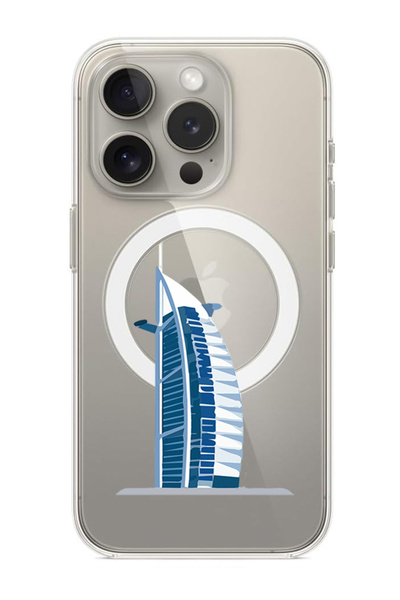 Theodor غلاف لهاتف iPhone 15 Pro مقاس 6.1 بوصة، متوافق مع MagSafe، غطاء ممتص للصدمات للهاتف، برج العرب