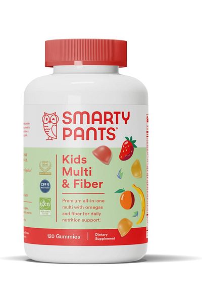 SmartyPants Complete Dietary Supplement with Fiber for Kids by SmartyPants, 120 Gel Capsules, Carnitine-L
