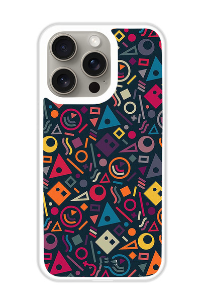 Theodor غطاء حماية لجهاز أبل آيفون 15 برو - رسومات خربشات (مصد أبيض)