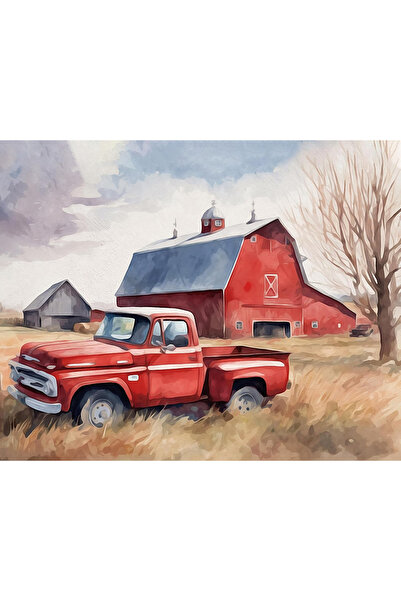 Tishiron Pictură pe pânză numerotată 40x50 cm, vopsea acrilică, pensule, suporturi de agățat, „Fermă”