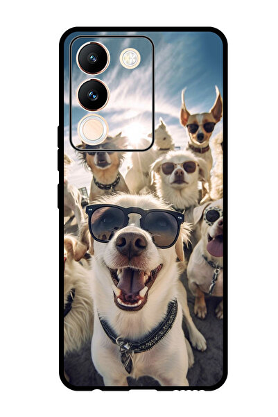 Theodor جراب واقٍ مضاد للخدش والصدمات لهاتف Vivo Y200، غطاء سيلفي للكلاب