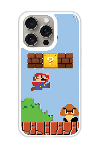 Theodor غطاء حماية لهاتف أبل آيفون 15 برو ماكس ماريو (مصد أبيض)