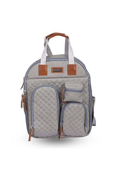 Kraft Lapis Anne Bebek Bakım Sırt Çantası Açık Gri
