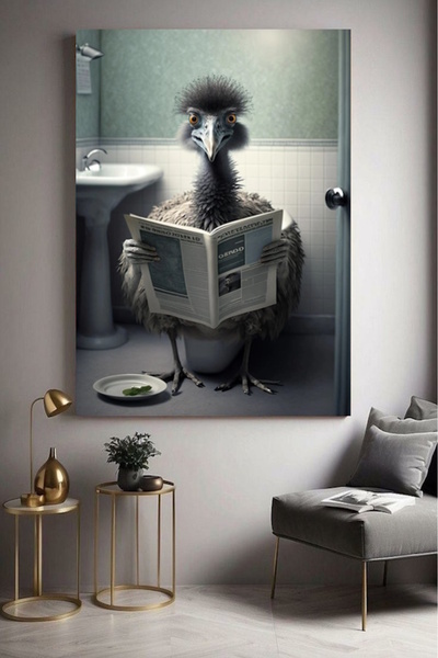 özkacar WC TOALETĂ BĂIĂ FUNNY OSTRICH Acasă Perete Salon Salon de înfrumuseța...