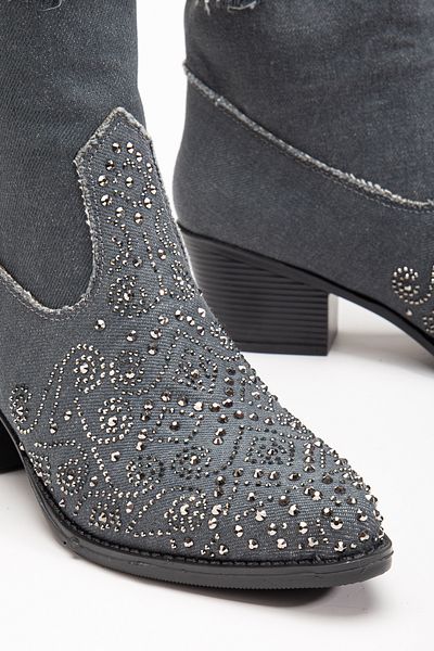 MS SUGAR SHOES Жіночі джинси з розрізами, камінням та ковбойським стилем Cowgirl