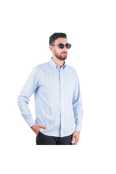 Giordano Men's Wrinkle-Free Long Sleeve Cotton Oxford Shirt
