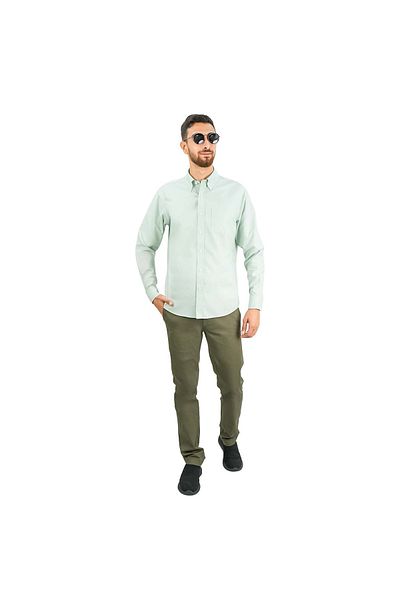 Giordano Men's Wrinkle-Free Cotton Oxford Long Sleeve Shirt