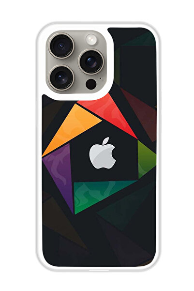 Theodor غطاء حماية لهاتف أبل آيفون 15 برو مثلث الشكل (مصد أبيض)