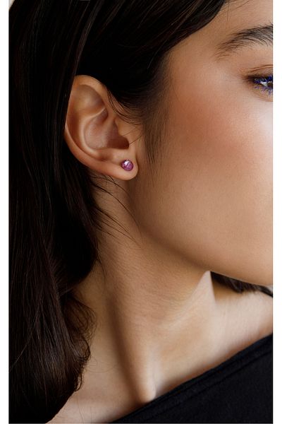 Farma Bijoux Xerius Flat 6.3mm Medical Hoop Earrings Ignite Orchid Enriched with Swarovski® Crystals