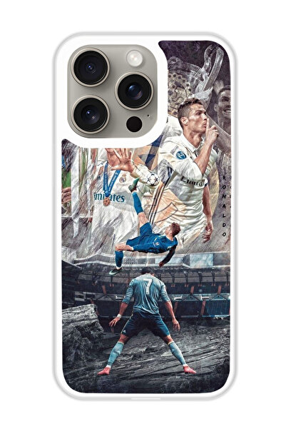 Theodor غطاء حماية لهاتف أبل آيفون 15 برو رونالدو 1 (مصد أبيض)