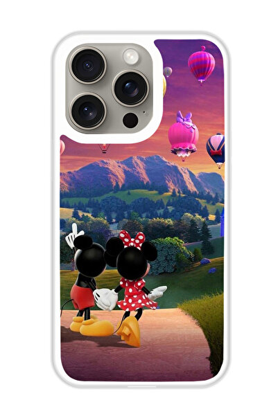 Theodor غطاء حماية لهاتف أبل آيفون 15 برو ميكي ميني (مصد أبيض)