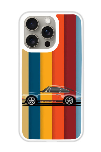 Theodor غطاء حماية لهاتف أبل آيفون 15 برو (لون بورشه العتيق) (مصد أبيض)