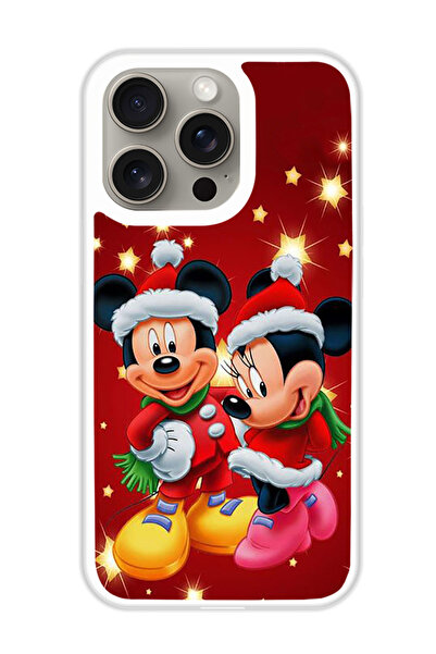 Theodor غطاء حماية لهاتف أبل آيفون 15 برو ميكي ماوس (مصد أبيض)