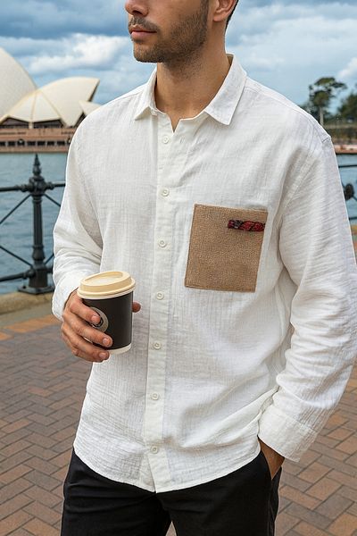 tiggirmoda Straw Pocket Linen Shirt