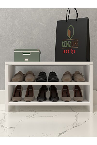 Kenzlife Ayakkabılık Konevi Mat Beyaz Suntalam 035*060*30 Altı Çift Ayakkabı Kapasitesi Arkalıksız