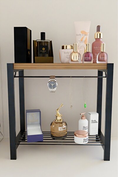Steel Design Yüksek Raflı Takı ve Makyaj Malzemesi Düzenleyici Raf ,Ahşap ve ...