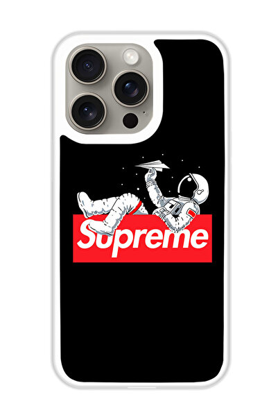 Theodor غطاء حماية لجهاز أبل آيفون 15 برو، رائد فضاء (مصد أبيض)