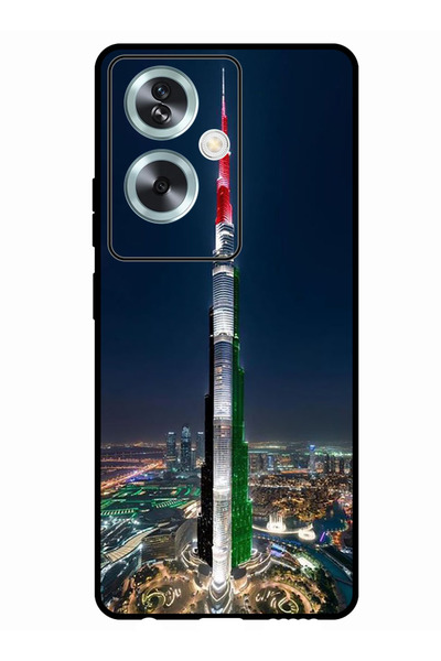 Theodor جراب واقٍ مضاد للخدش والصدمات لهاتف Oppo A2، برج خليفة، علم الإمارات ...